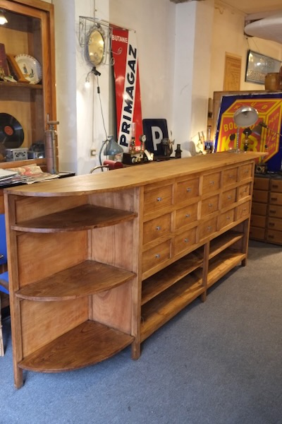 meuble de metier ancien long et eroit en chene